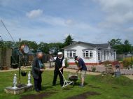 Tom, Keith & Peter repair the lawn.